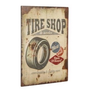 Metal skilt Tire Shop 30x40cm